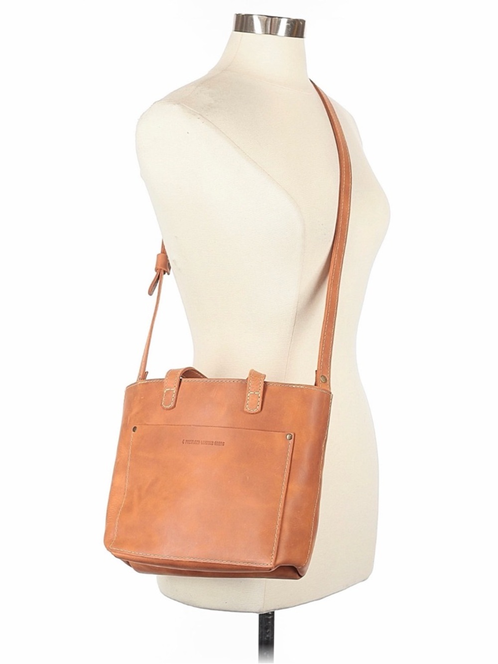 Portland Leather Goods Mini Crossbody Tote - Zipper- Sunset
